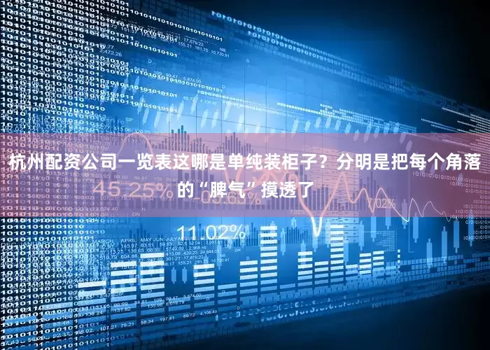 杭州配资公司一览表这哪是单纯装柜子？分明是把每个角落的“脾气”摸透了